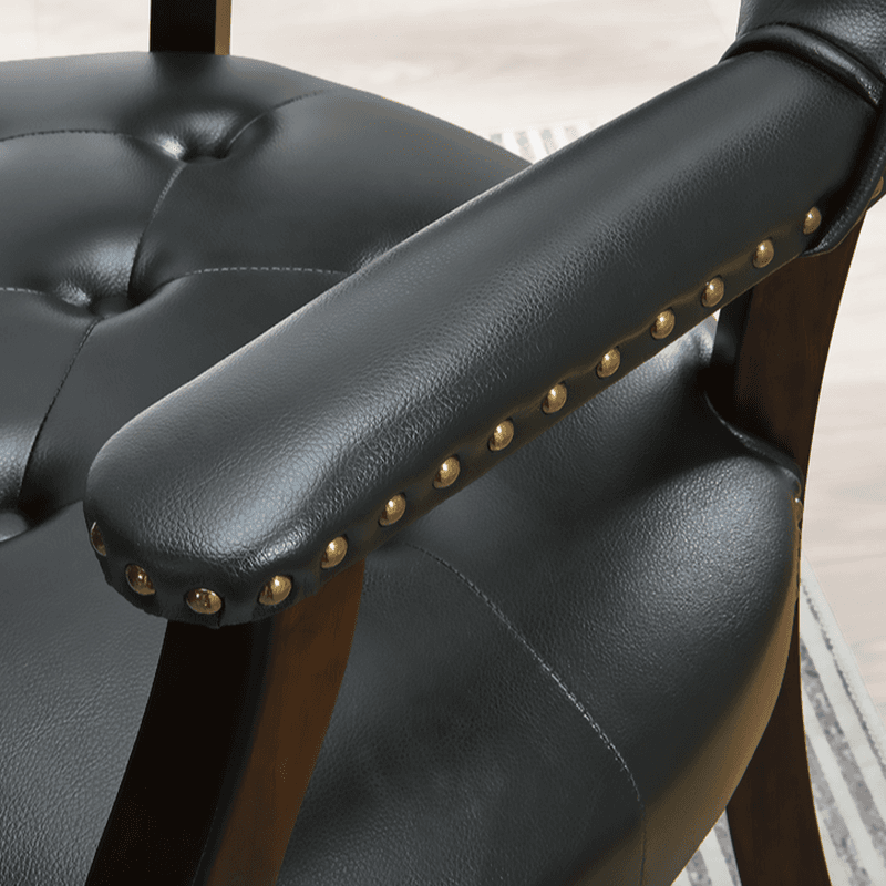 Sturdy Dining Room Arm Chair with Rollers, Decorative Nailhead, and Outlined Frame thumbnail 15