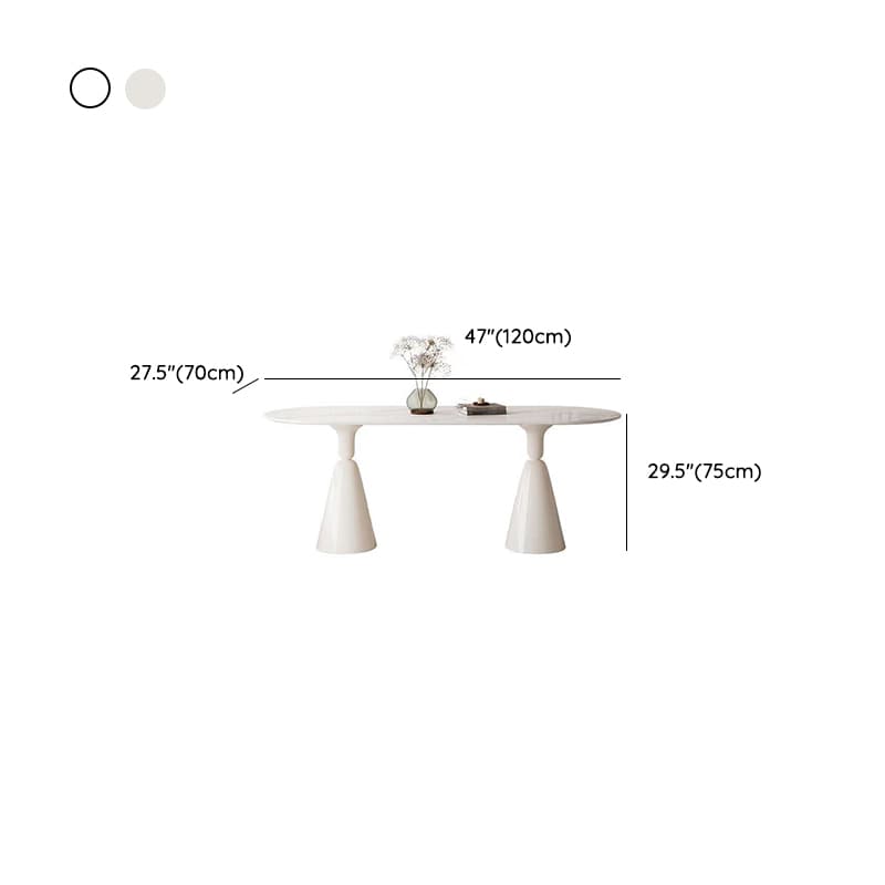 Simplistic Dining Table with Chalk Stone Top, Fixed Table, Seats 4 to 8, Scratch-immune thumbnail 13