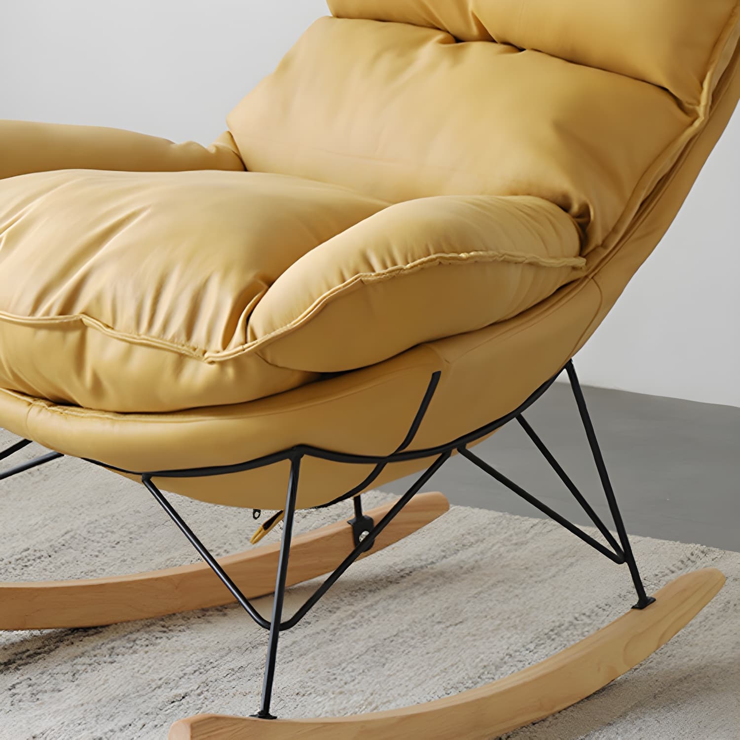 Contemporary Nursery Rocking Chair Indoor Sofa Rocking Chair with Ottoman and Cushion thumbnail 14