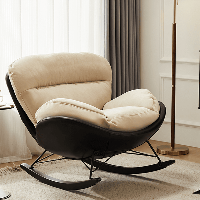 Simple Upholstered Rocking Chair with Padded Comfort thumbnail 1