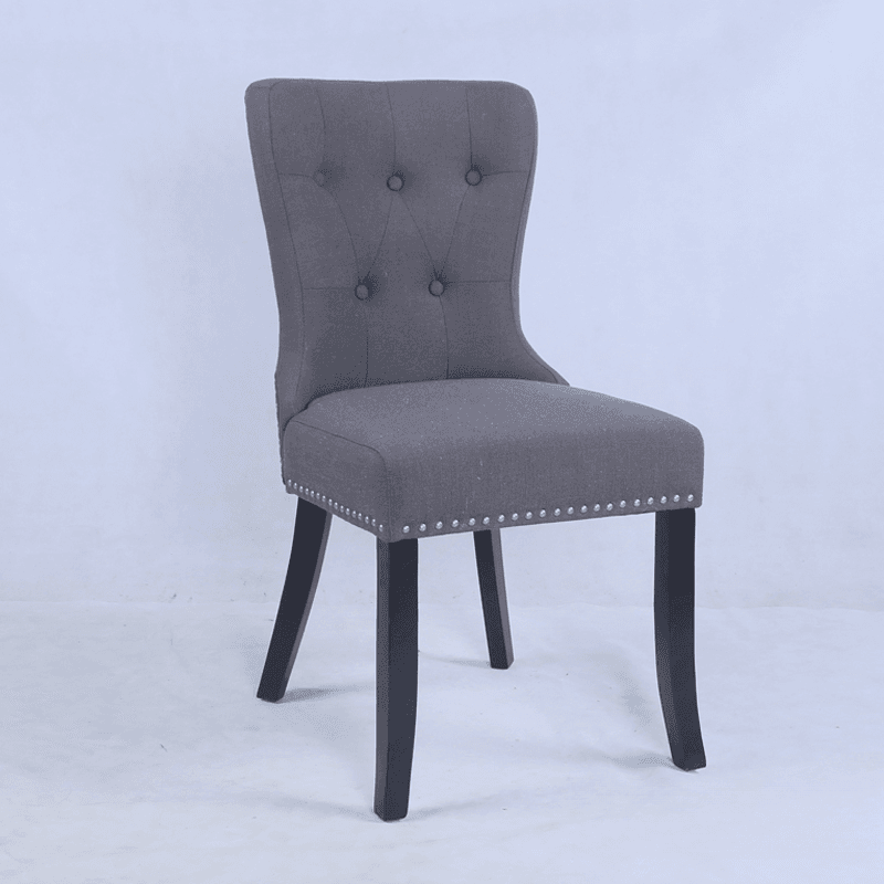 Vintage Secure Bordered Button-tufted Upholstered Side Chair with Wingbacked Chair, Nailhead Detailing and Foot Pads thumbnail 5