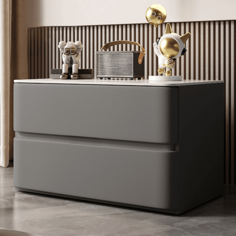Postmodern Bedside Cabinet Nightstand with 2 Drawers thumbnail 2