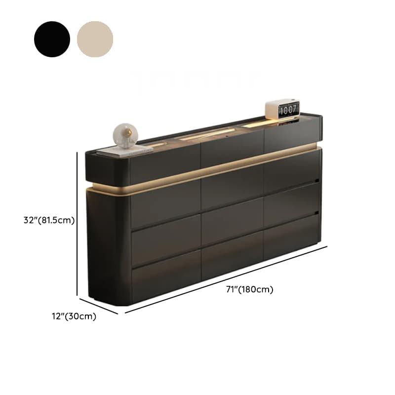 Minimalist Horizontal Console Dresser Illumination Light Timber 8 Drawers thumbnail 17