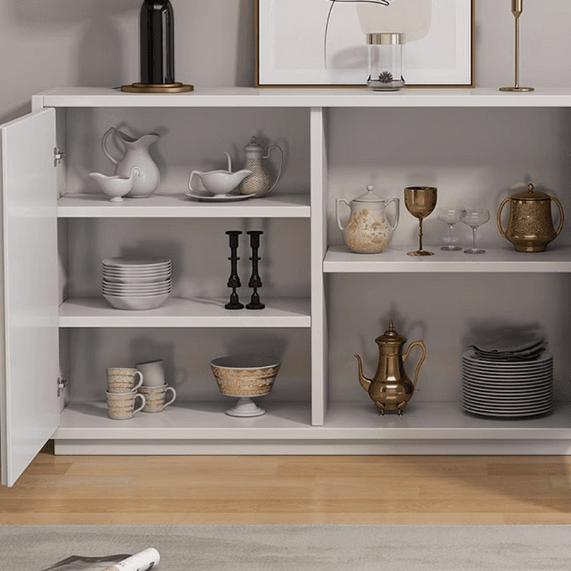 Sideboard with 3 Drawers, Cabinet, Standard Narrow Sizes, Four Internal Shelves, Wood Countertop, and 2 Doors thumbnail 8