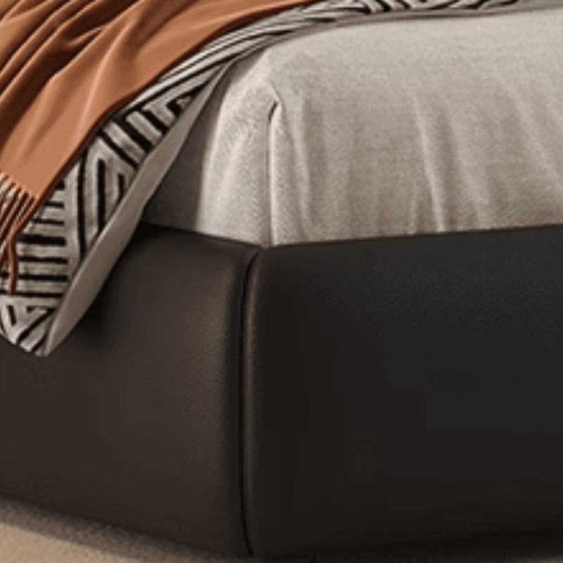 Ink Simplistic Storage Bed/Platform Bed in Genuine Leather with Leg for Bedroom thumbnail 5