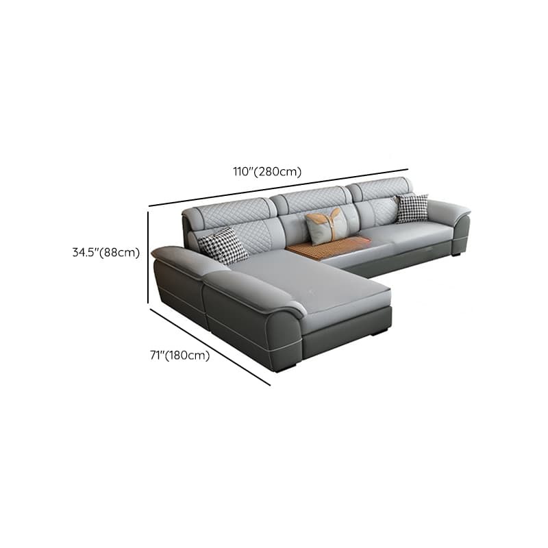 Modern Simple Style Straight/L-Shape Horizontal/Reversible Sofa Couch/Sofa Chaise in Grey with Water-resistant and Pillow Top Arm, 2-piece/3 Pc thumbnail 21