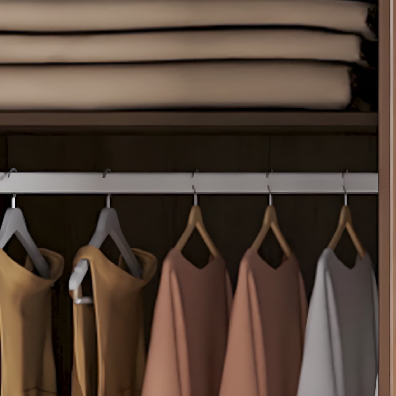 Wood Grain Design Armoires & Wardrobes with Soft Close Door and Storage Space thumbnail 7
