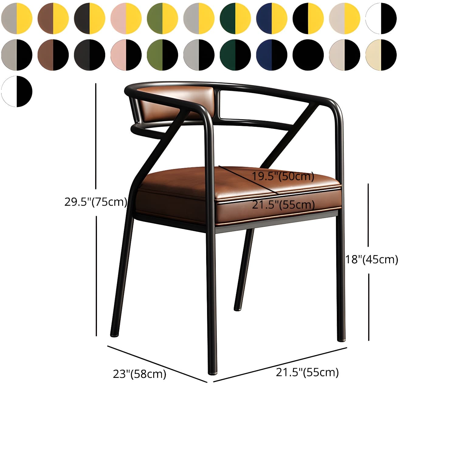 Glam Dining Chair Open Back Upholstered Dining Side Chair with Metal Legs thumbnail 37