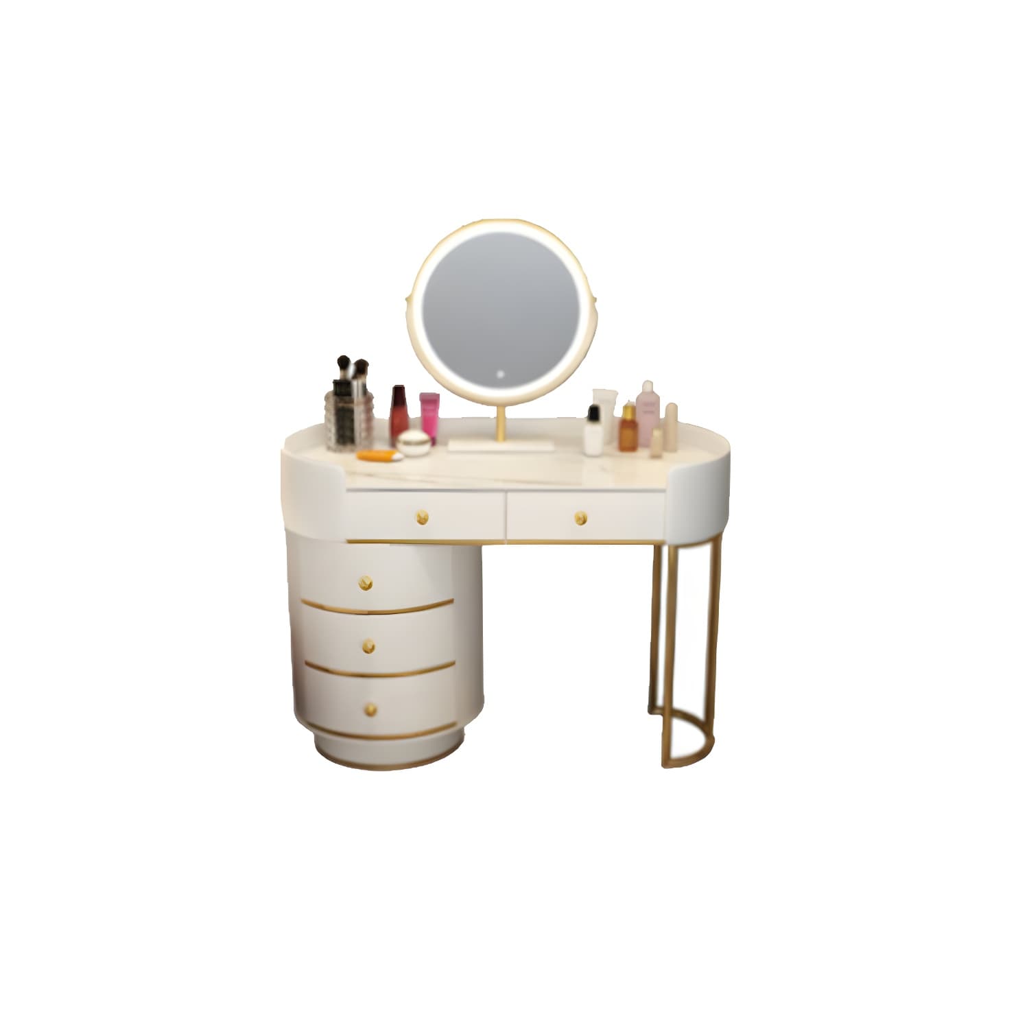Wooden Makeup Vanity Desk Bedroom Dressing Table Stool Set with Drawer thumbnail 17