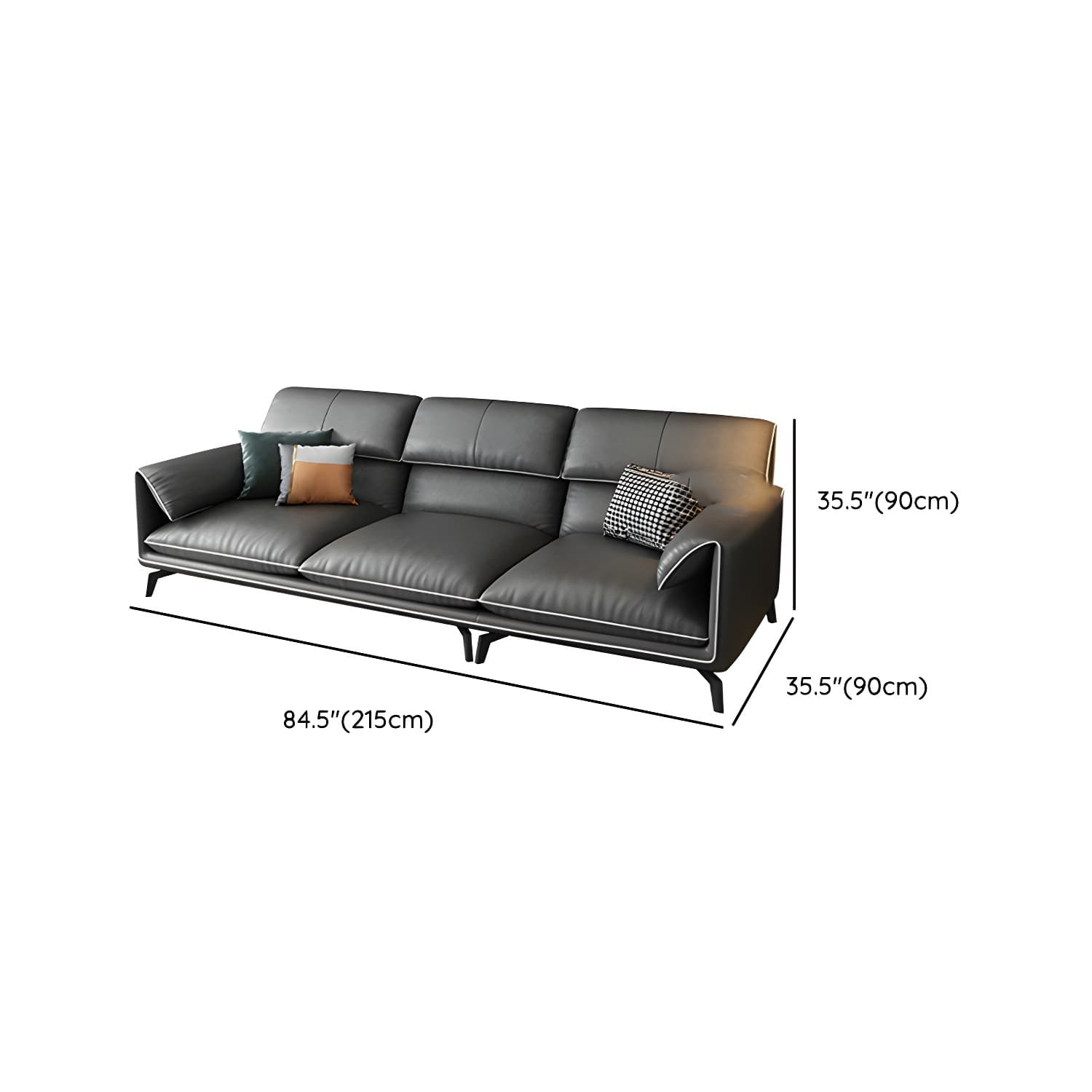 Modern Gray Stationary Sectional Sofa with Wood Frame and Pillow Top Arm thumbnail 16