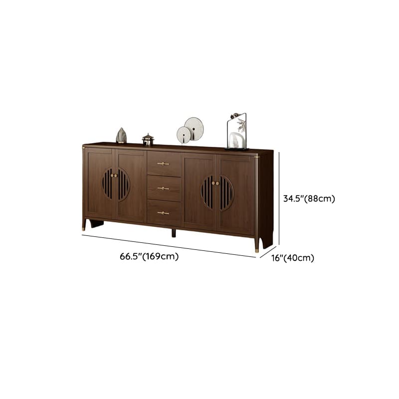 Espresso Standard/Wide/Narrow Timber Sideboard with 4 Doors/3 Doors/2 Doors, Adaptable Shelf and Pantry Hutch, 3 Drawers/6 Drawers/2 Drawers Included/Not Included thumbnail 31
