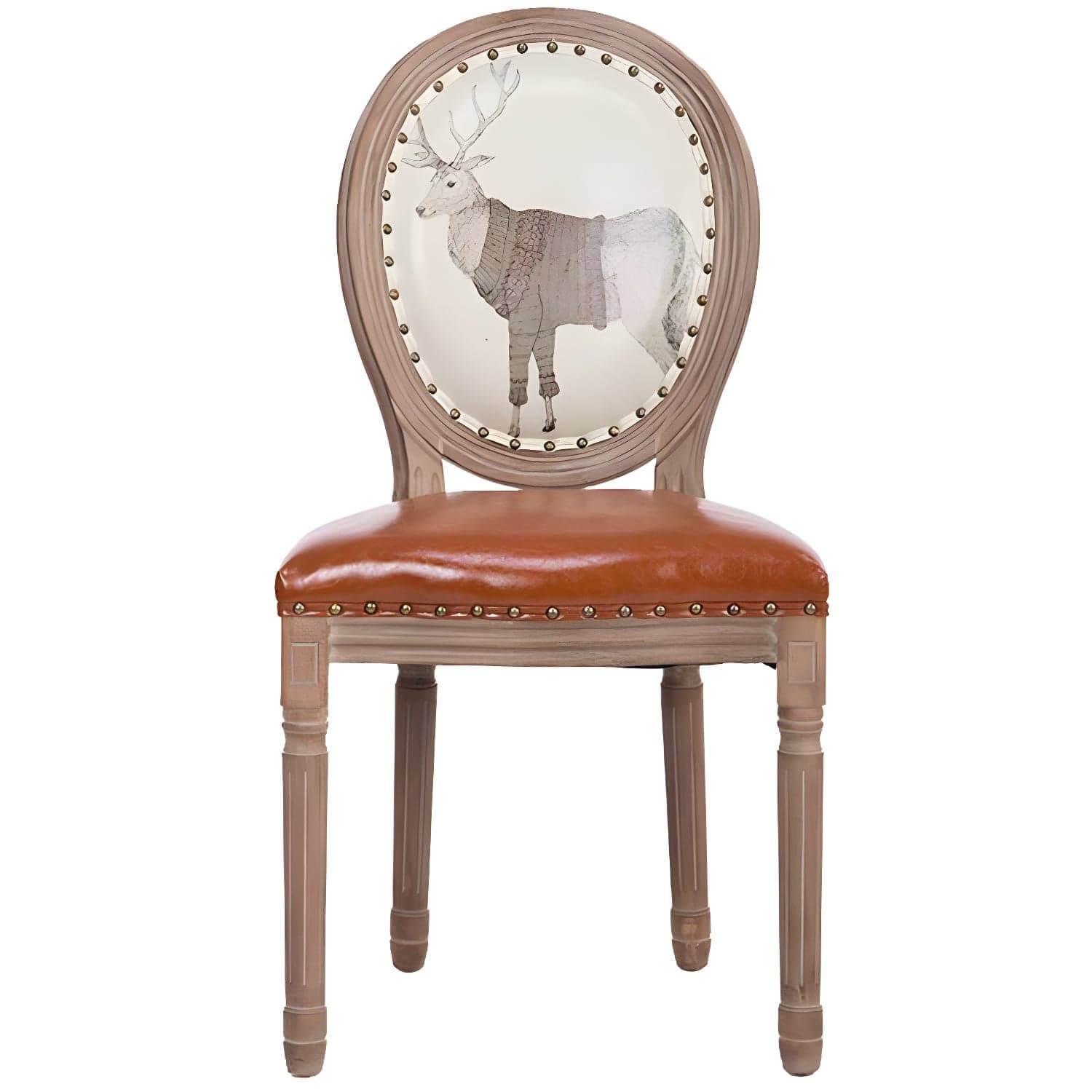 Solid Wood Country Style Dining Room Chair Matte Finish King Louis Back Side Chair thumbnail 1