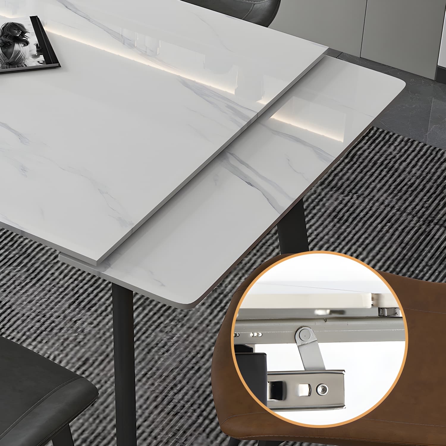 Contemporary 1/4/5/7 Pieces Dining Set Rectangle Dining Table Set with 4 Legs thumbnail 7