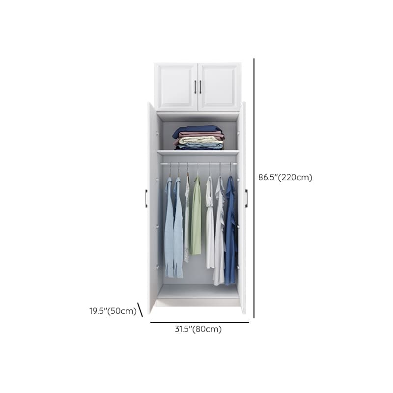 White Modish Timber Wardrobe with Soft Close Door, Interior Shelves, and Hanging Rod thumbnail 10
