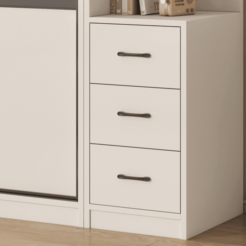 Chalk Nordic Timber Wardrobe with 3 Drawers, Self-supporting Design, Soft Close Door, and Clothing Rod thumbnail 8