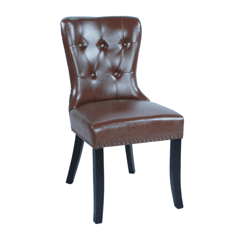 Vintage Secure Bordered Button-tufted Upholstered Side Chair with Wingbacked Chair, Nailhead Detailing and Foot Pads thumbnail 6