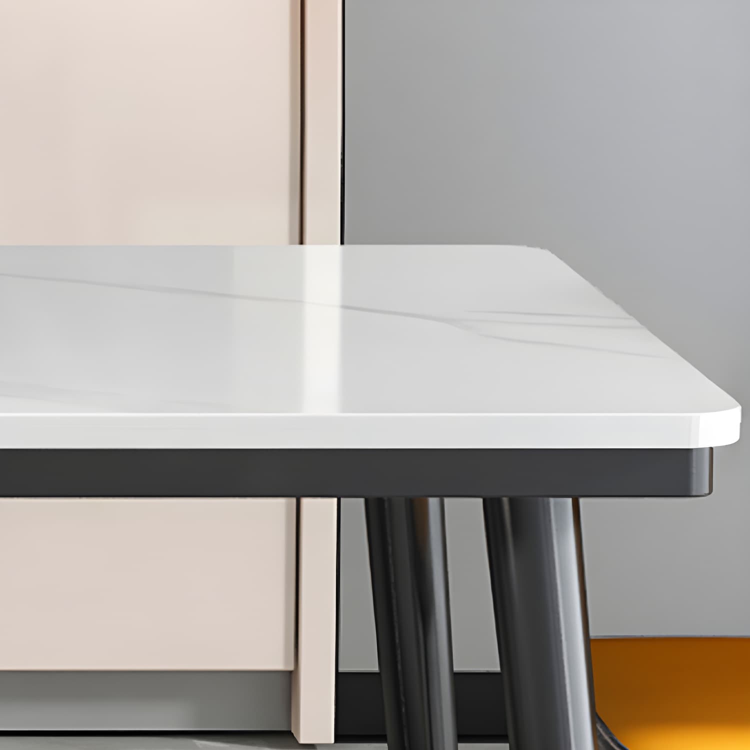 Industrial Standard Rectangle Shape Dining Table Sintered Stone Top Dining Table for Kitchen thumbnail 8