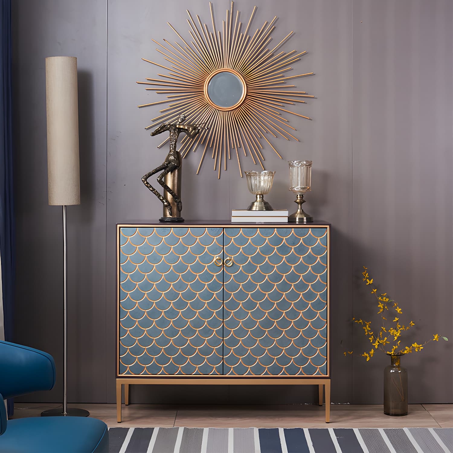 Industrial Accent Cabinet with Cup Pulls Doors and Straight Legs thumbnail 4