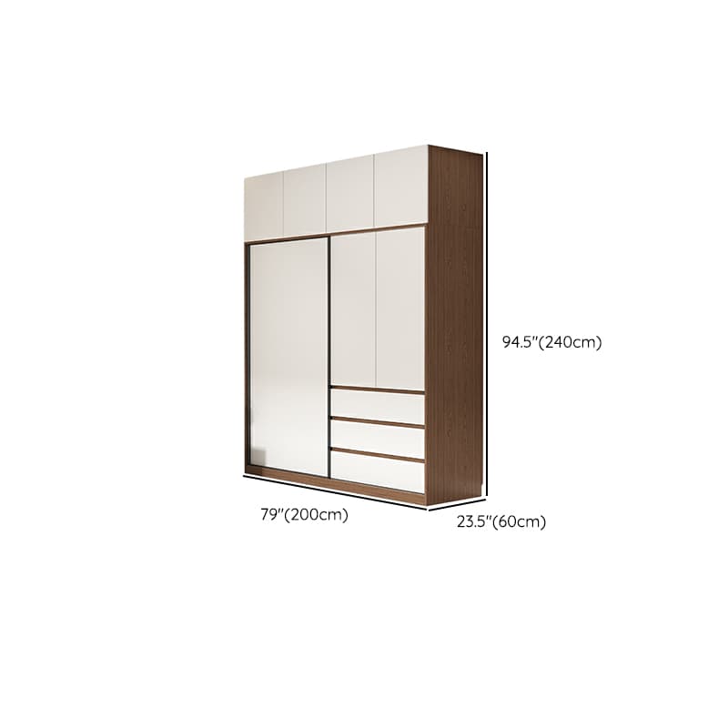 3-Door Scandinavian Soft-Close Drawers Wooden 3-Door Wardrobe Armoire 23.62 inch thumbnail 21
