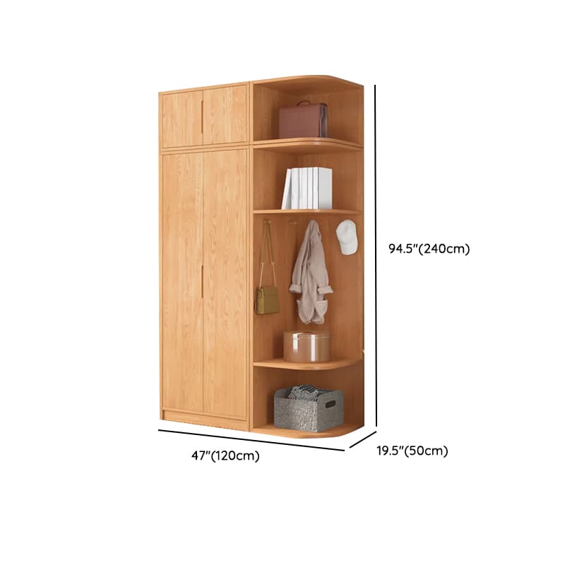 Wood Color Nordic Unfixed Wardrobe Closet thumbnail 48
