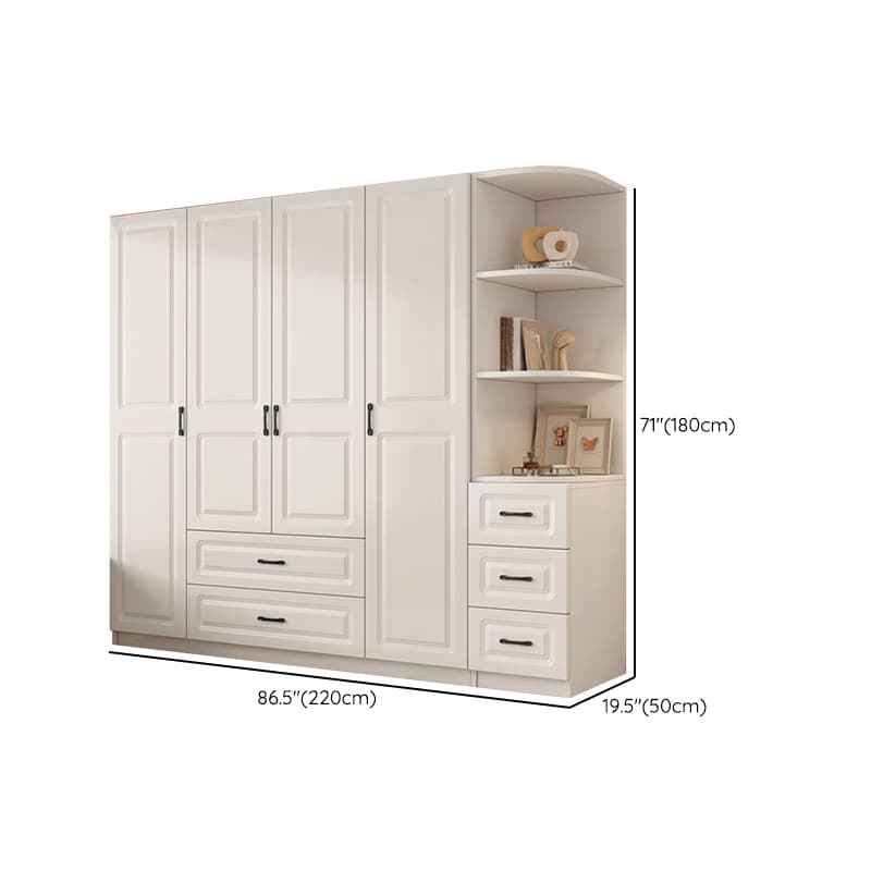 Casual Chalk Timber Wardrobe with Soft Close Drawer and Door, Interior Shelves, Hanging Rod thumbnail 30