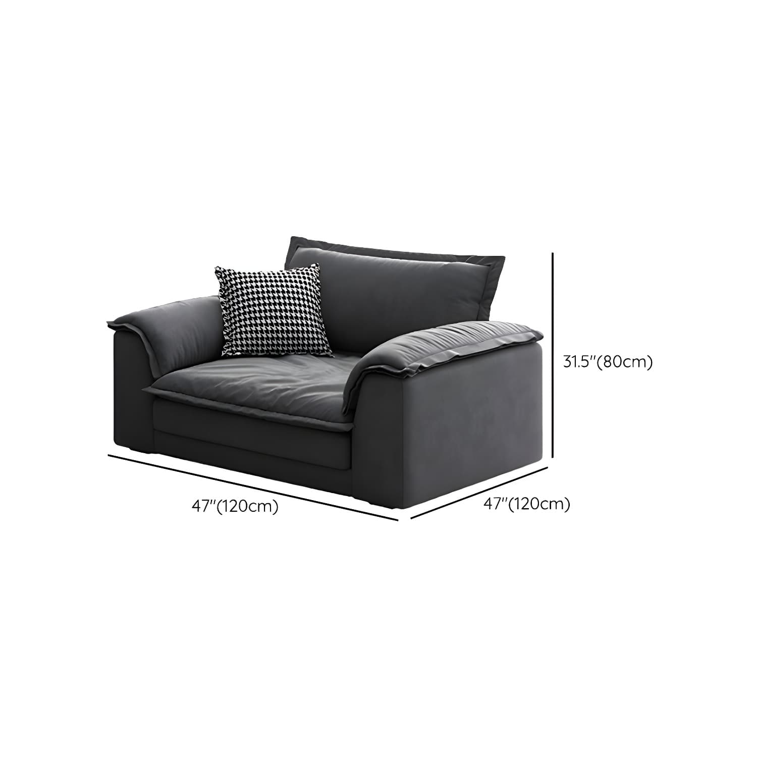 Modern Gray Abrasive Cloth Upholstered Stationary Sectional Sofa with Wood Frame thumbnail 22