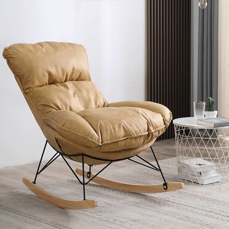 Stationary Rocker for Nursery Natural Wood Finish with Ottoman and Rear thumbnail 10