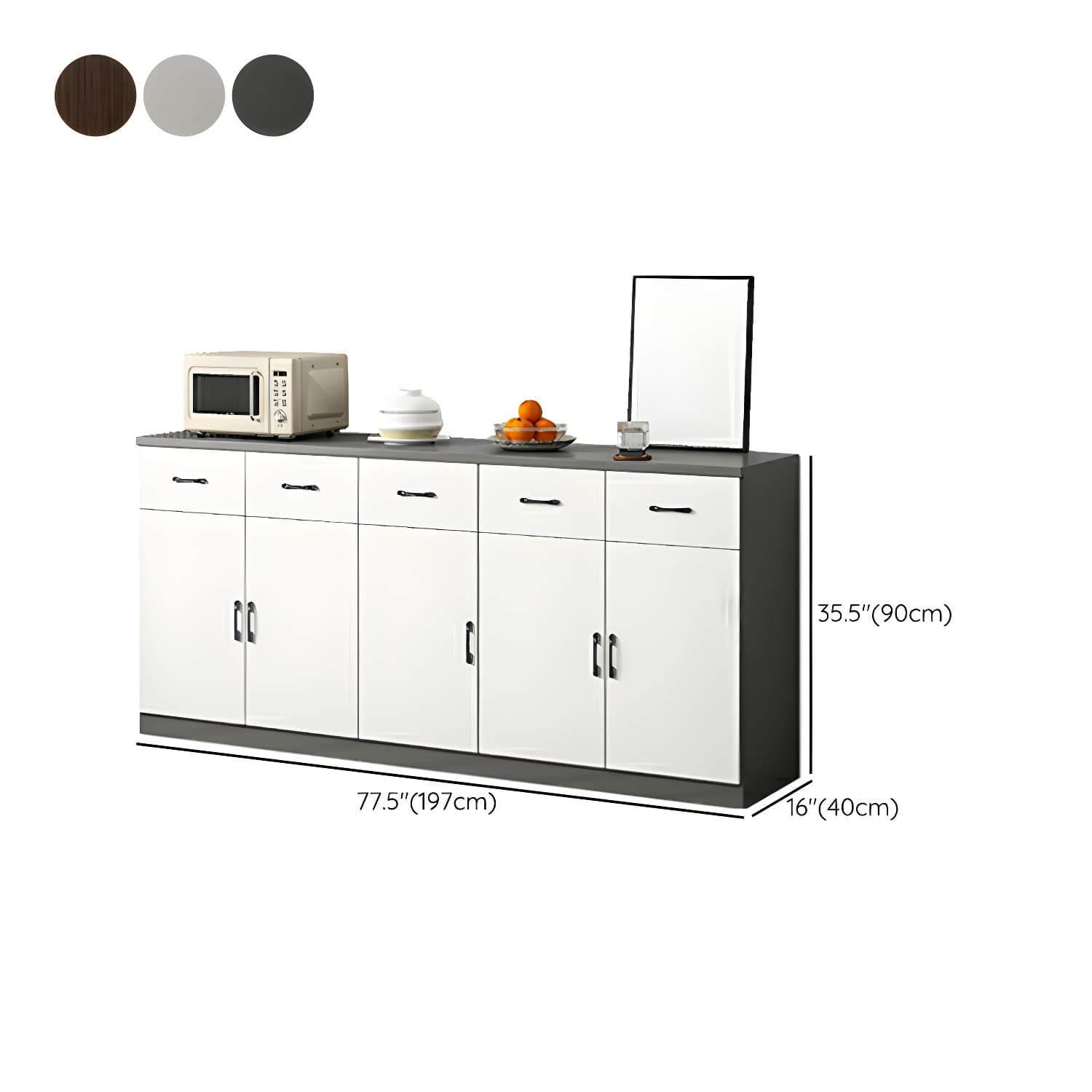 Modern Wood Sideboard Credenza with Drawers and Cabinets - Functional Storage Solution thumbnail 22