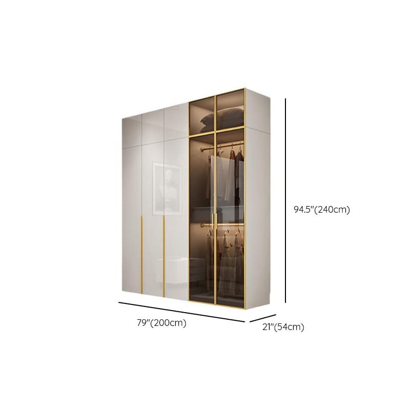 Chalk Minimalist Laminate Cabinet Armoire with Soft Close Drawer, Soft Close Door, Interior Shelves, and Clothing Rod thumbnail 13