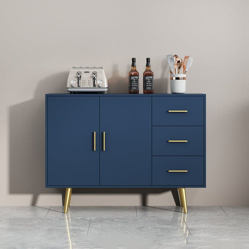 Floor Freestanding Buffet Table with Kitchen Appliance Storage for Living Room in a Glam Style thumbnail 1