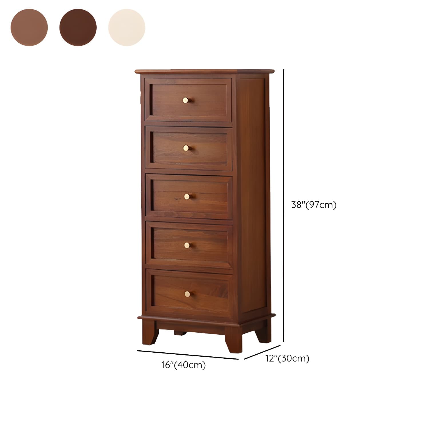 Scandinavian Wood Accent Chest with Drawers - Small Sized Rectangle Cabinet for Storage thumbnail 12