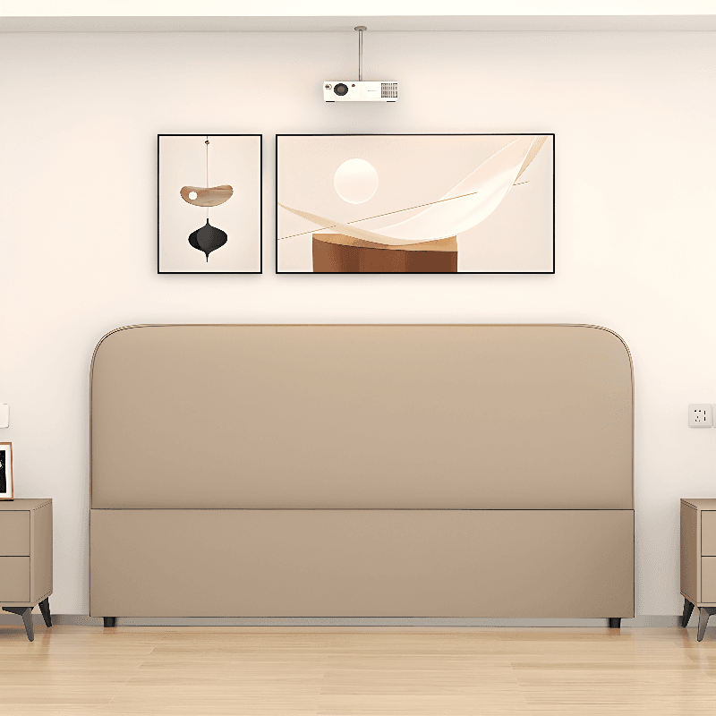 Modish No Distressing Timber Panel Headboard with Arched Shape for King/Queen/Full Bed, Featuring Sponge Fill and Standard Height thumbnail 12