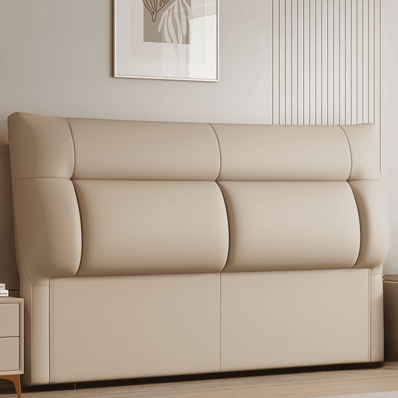 Trendy Panel Headboard in Natural Wood with No Distressing, Rectangle Shape for Queen/Full Bed, Featuring Sponge Upholstery and Standard Height thumbnail 1