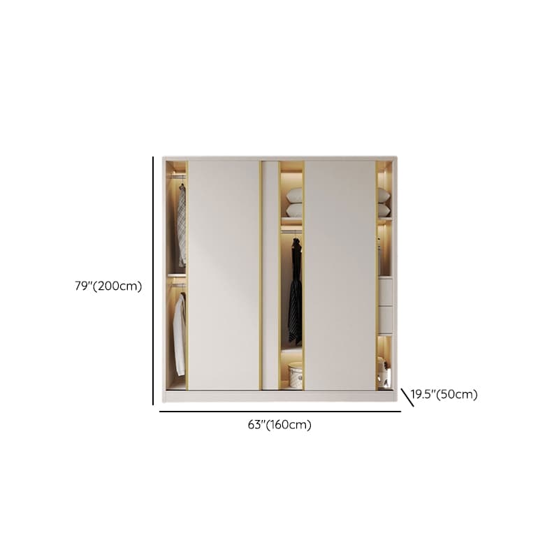 Attractive Modern White Wardrobe Armoire with Clothing Rod & Shelves thumbnail 21