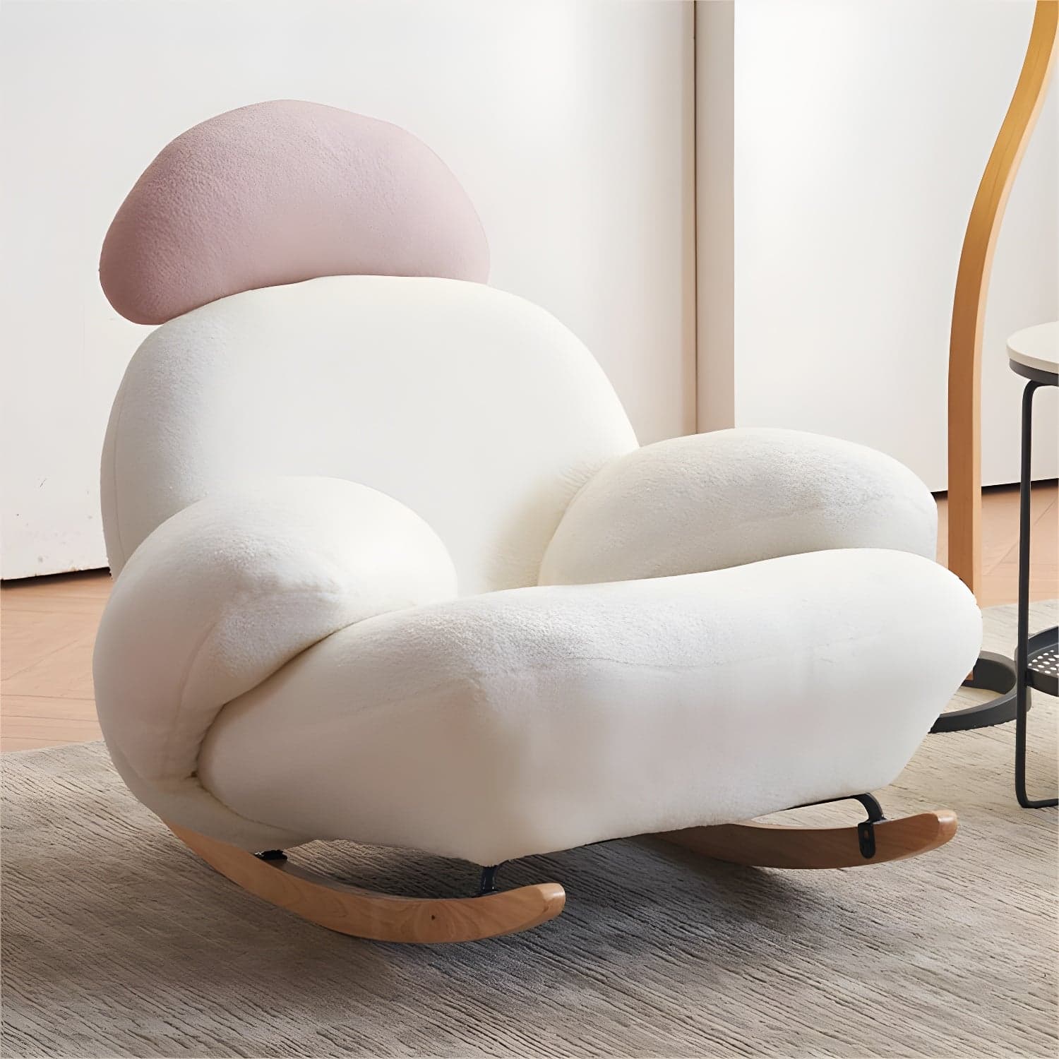 Spindle Living Room Contemporary Reclining Upholstered Rocking Accent Chair