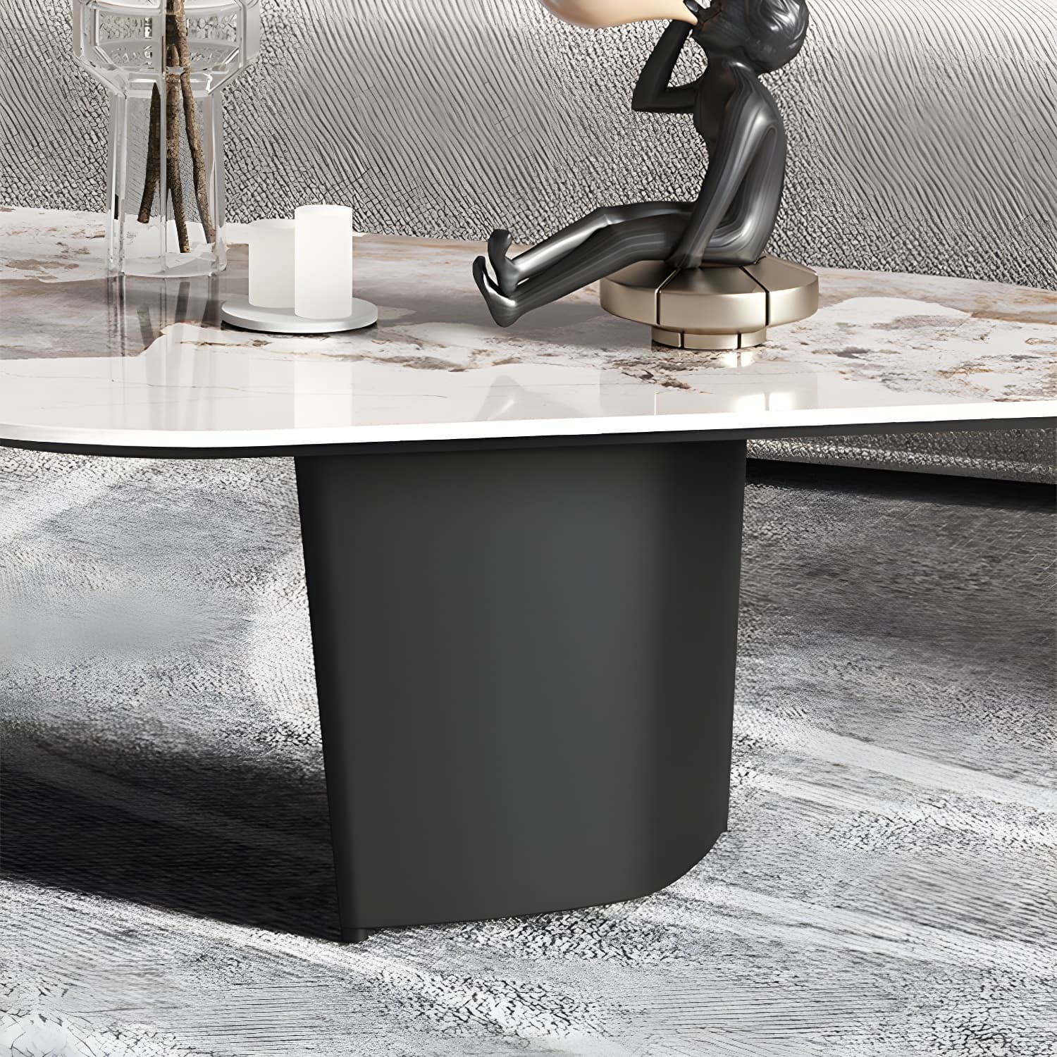 Glam Irregular Slate Top Cocktail Table Sled 15.7" H Coffee Table thumbnail 8