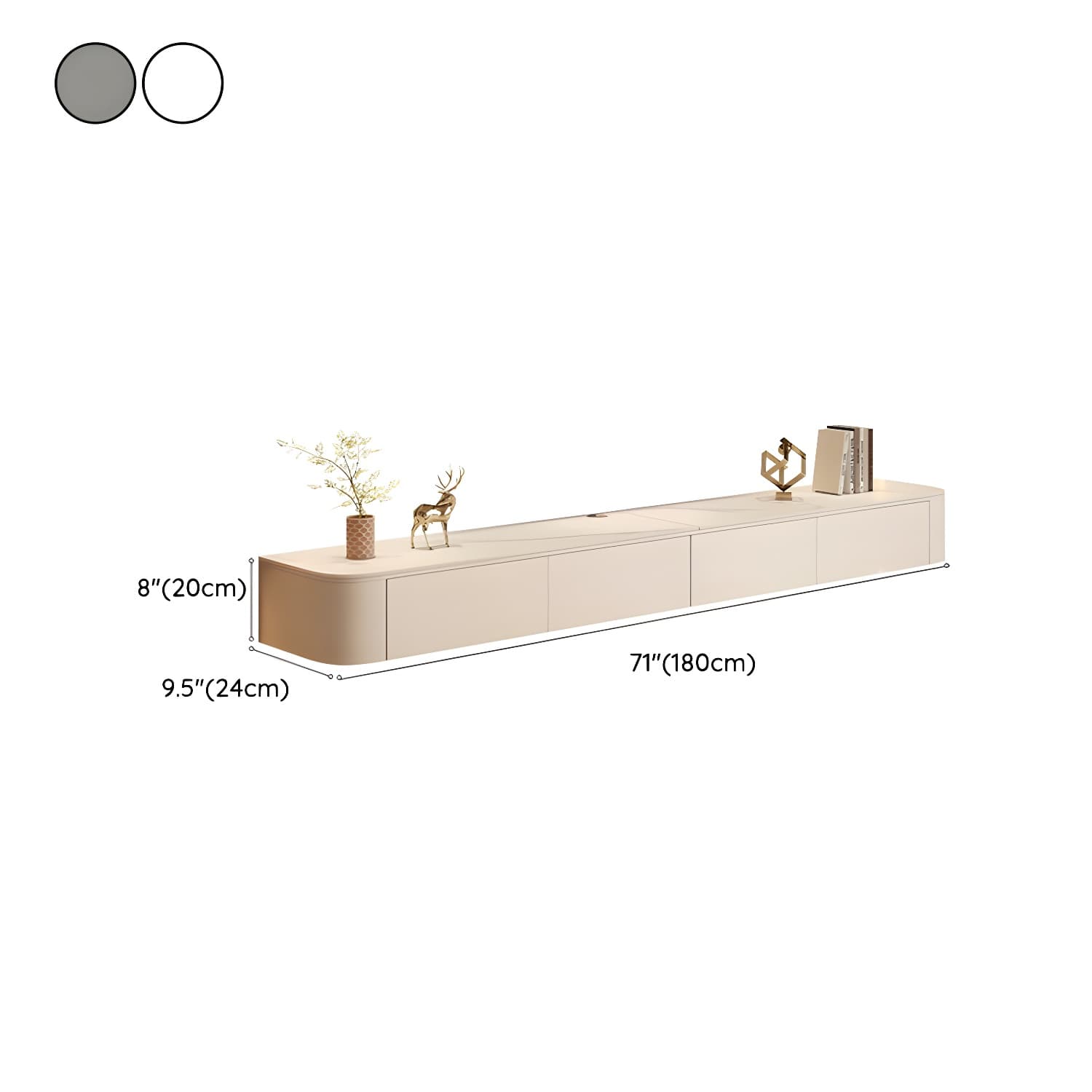 Contemporary TV Stand with Drawers and Cabinets - Modern Style Low Profile Entertainment Center thumbnail 12