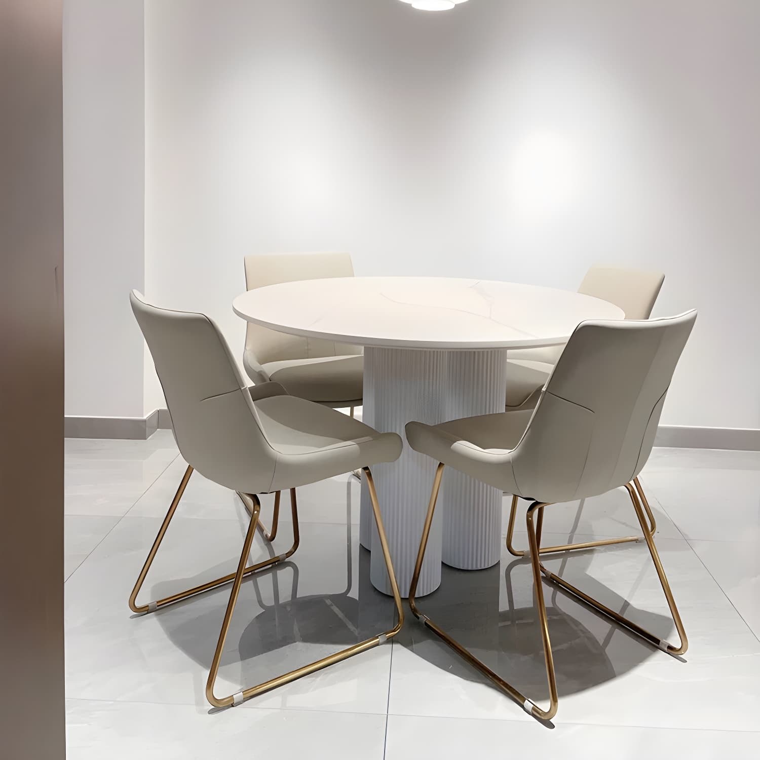 Modern Casual Dining Table Round Top Dinner Table Kitchen Home thumbnail 5