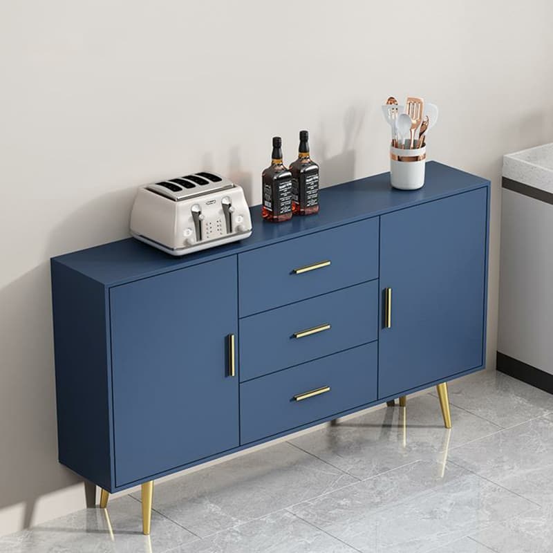 Floor Freestanding Buffet Table with Kitchen Appliance Storage for Living Room in a Glam Style thumbnail 6