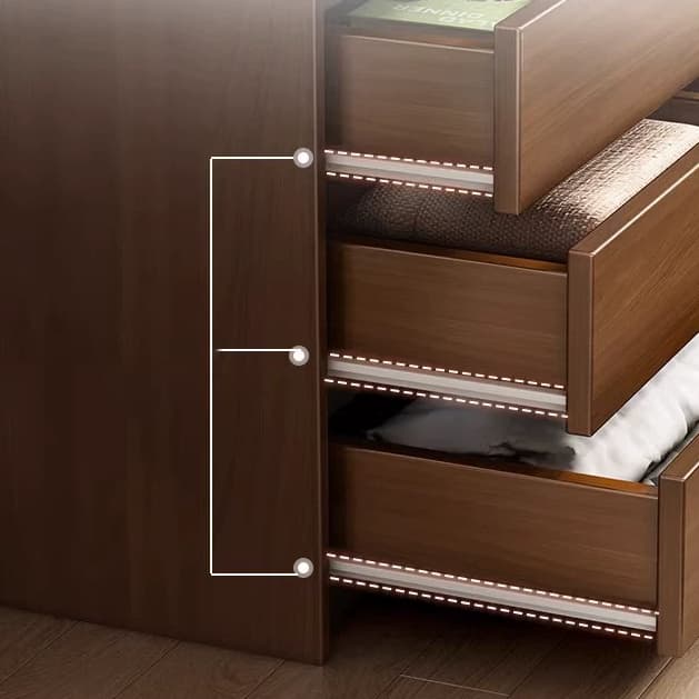 Elegant Brown Wood Double Dresser with Drawers, Modern Style thumbnail 7