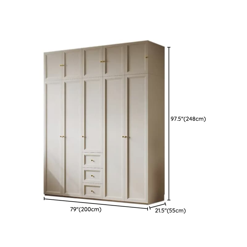 Chalk Modish Self-supporting Cabinet Armoire with Soft Close Drawer, Soft Close Door, and Hinged Hanging Rod thumbnail 23