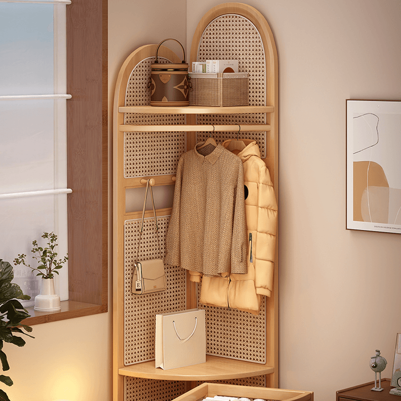 Modern Simple Nook Accent Cabinet with 2 Exterior Shelves, Storage Basket, and Midnight Black/Sepia Top thumbnail 4