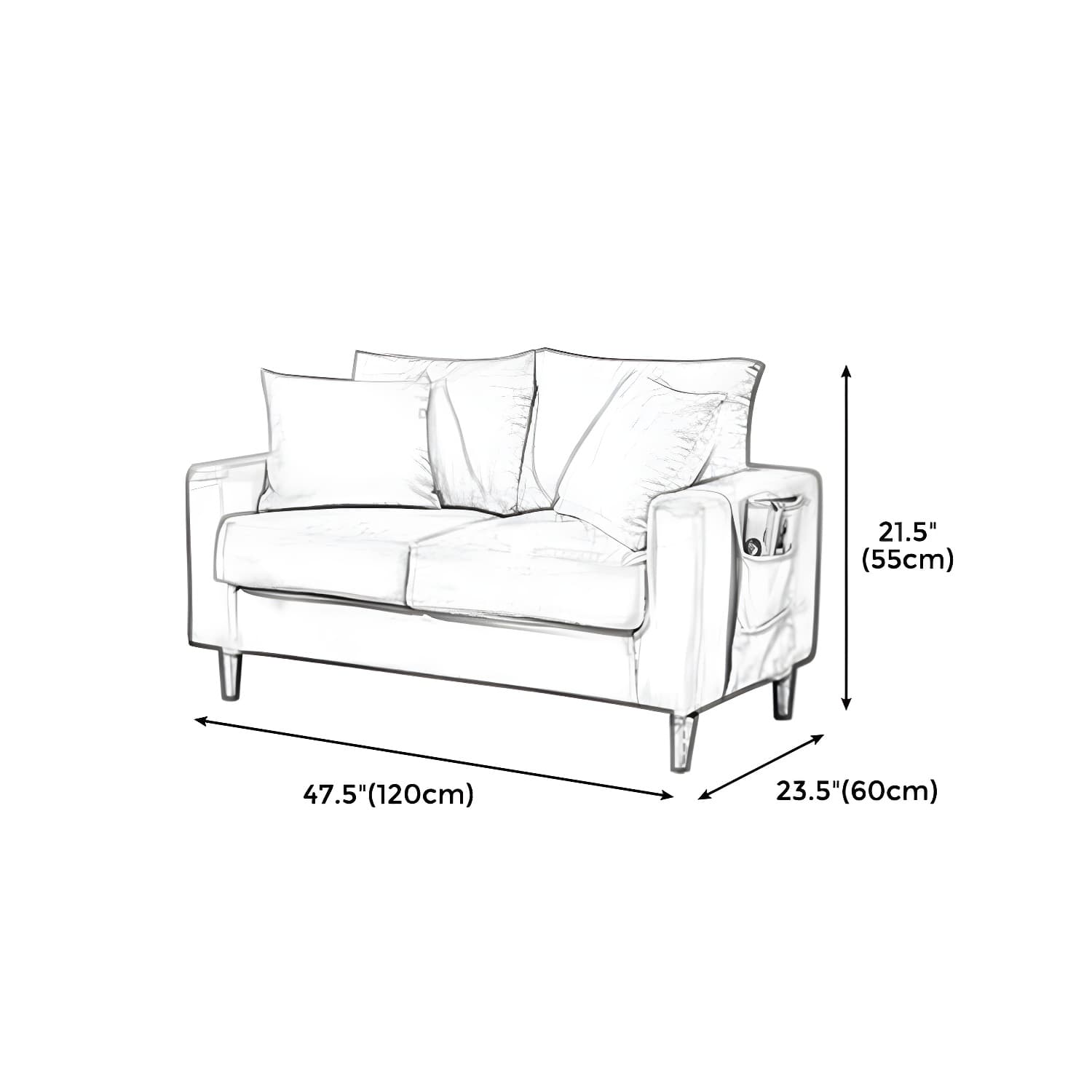 Beige Modern Farmhouse Cushions Standard Sofa 21.65"High Square Arm Sofa thumbnail 32