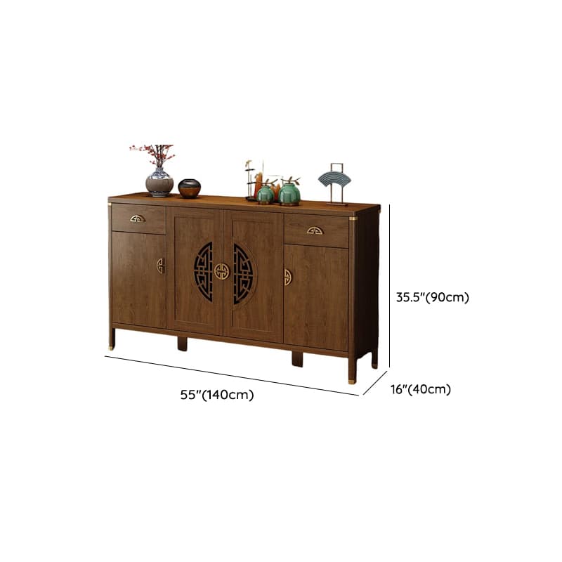 Espresso Standard/Wide/Narrow Timber Sideboard with 4 Doors/3 Doors/2 Doors, Adaptable Shelf and Pantry Hutch, 3 Drawers/6 Drawers/2 Drawers Included/Not Included thumbnail 13
