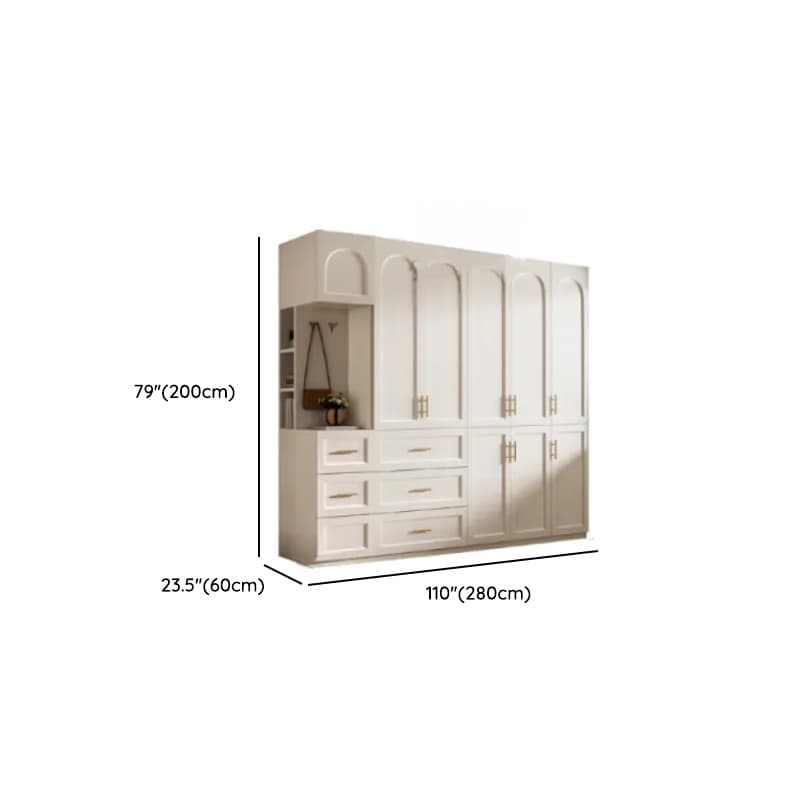 Chalk Modish Laminate Wardrobe Closet with Soft Close Drawer, Soft Close Door, Interior Shelves, and Clothing Rod thumbnail 22