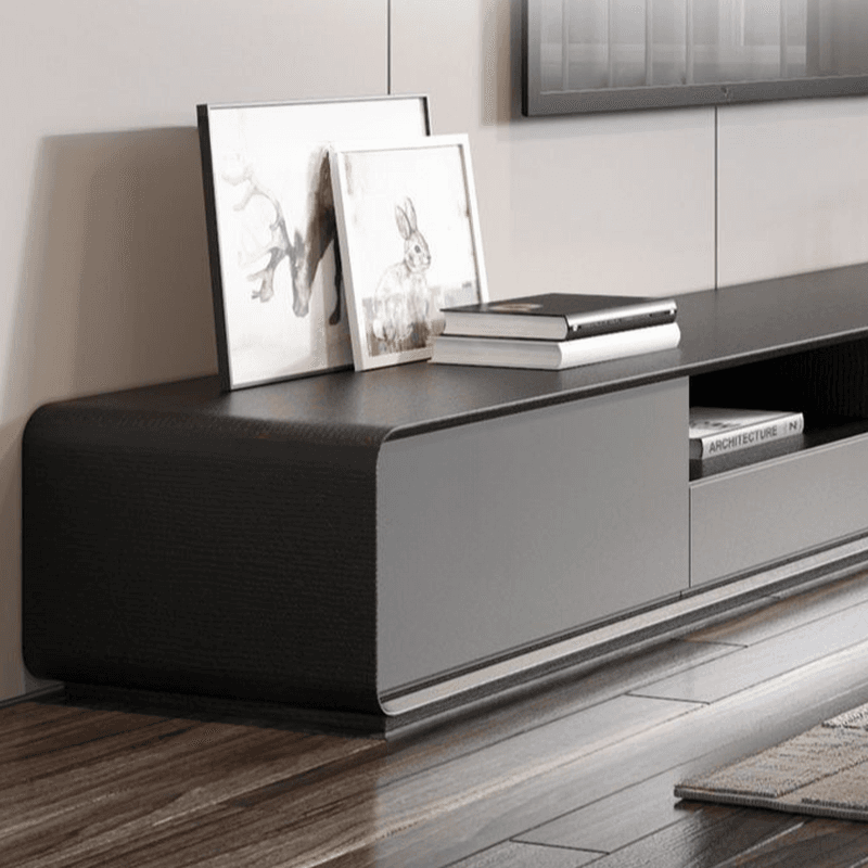 Wooden TV Stand with Shelf, 4 Drawers, Closet, Cable Management, and Open-air Storage thumbnail 11