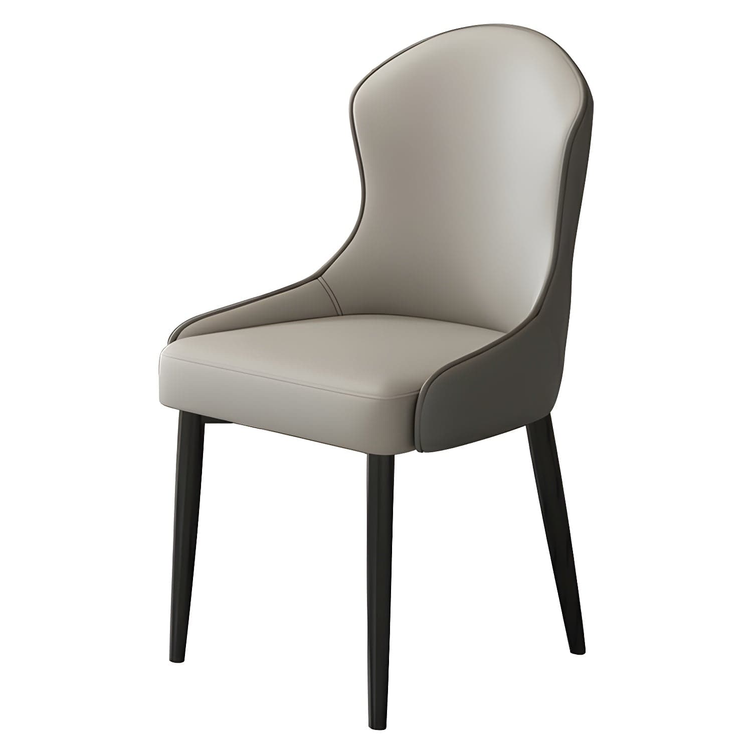 Wingback Faux Leather Side Chair with Metal Legs and Upholstered Seat for Kitchen & Dining thumbnail 7
