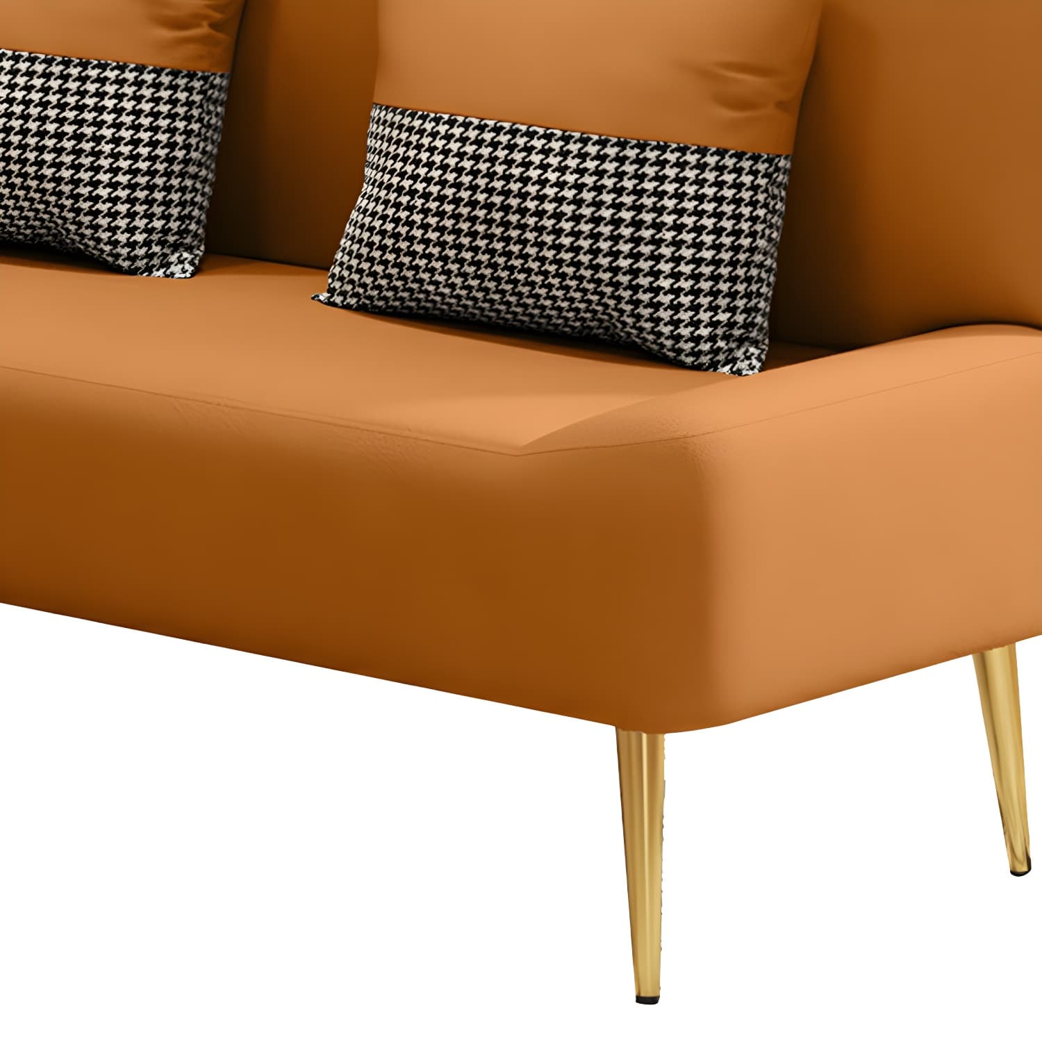 Scandinavian Faux Leather Small Size Sofa with Armless Design in Solid Color thumbnail 17