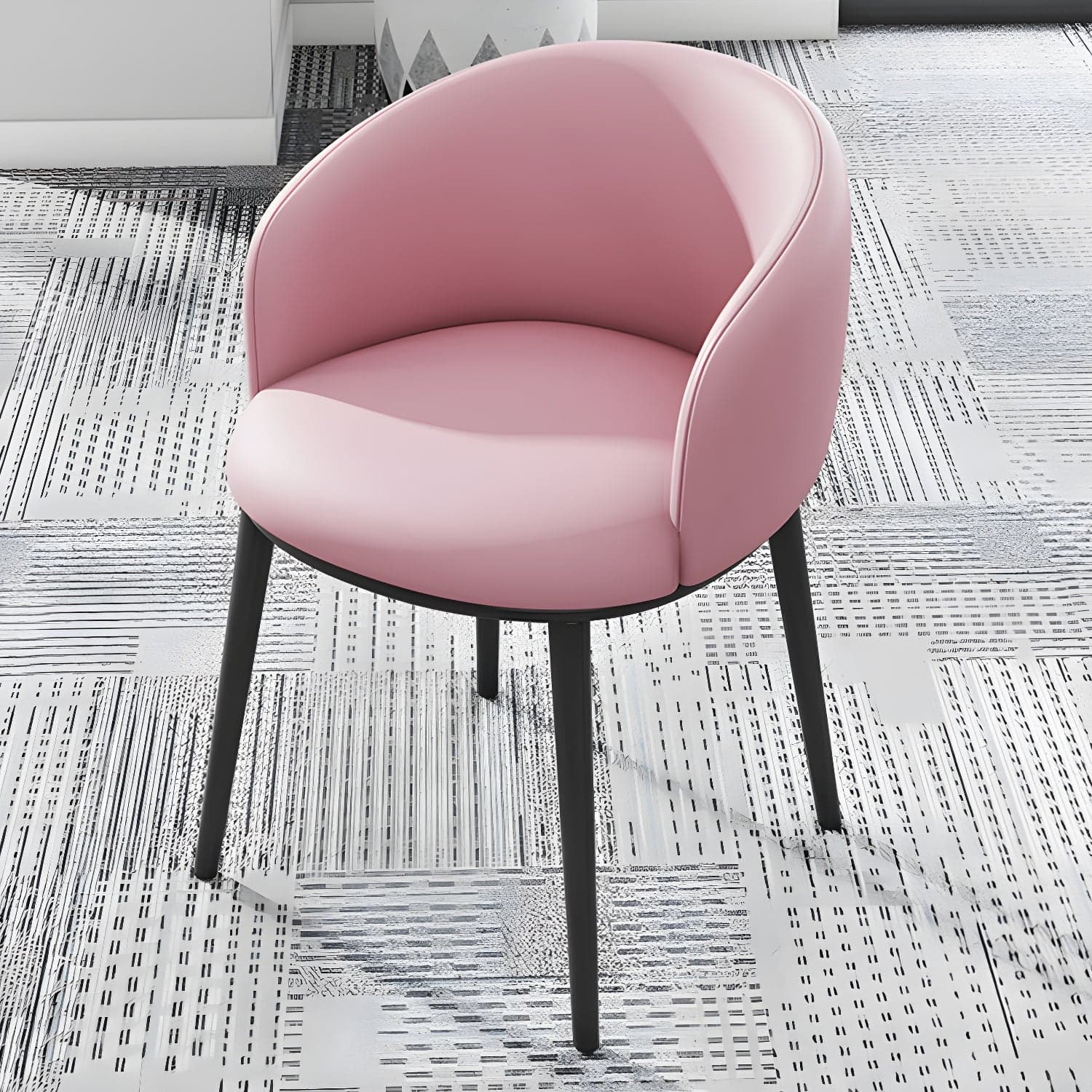Modern Upholstered Home Arm Chair Solid Back Matte Finish Dining Chair thumbnail 15