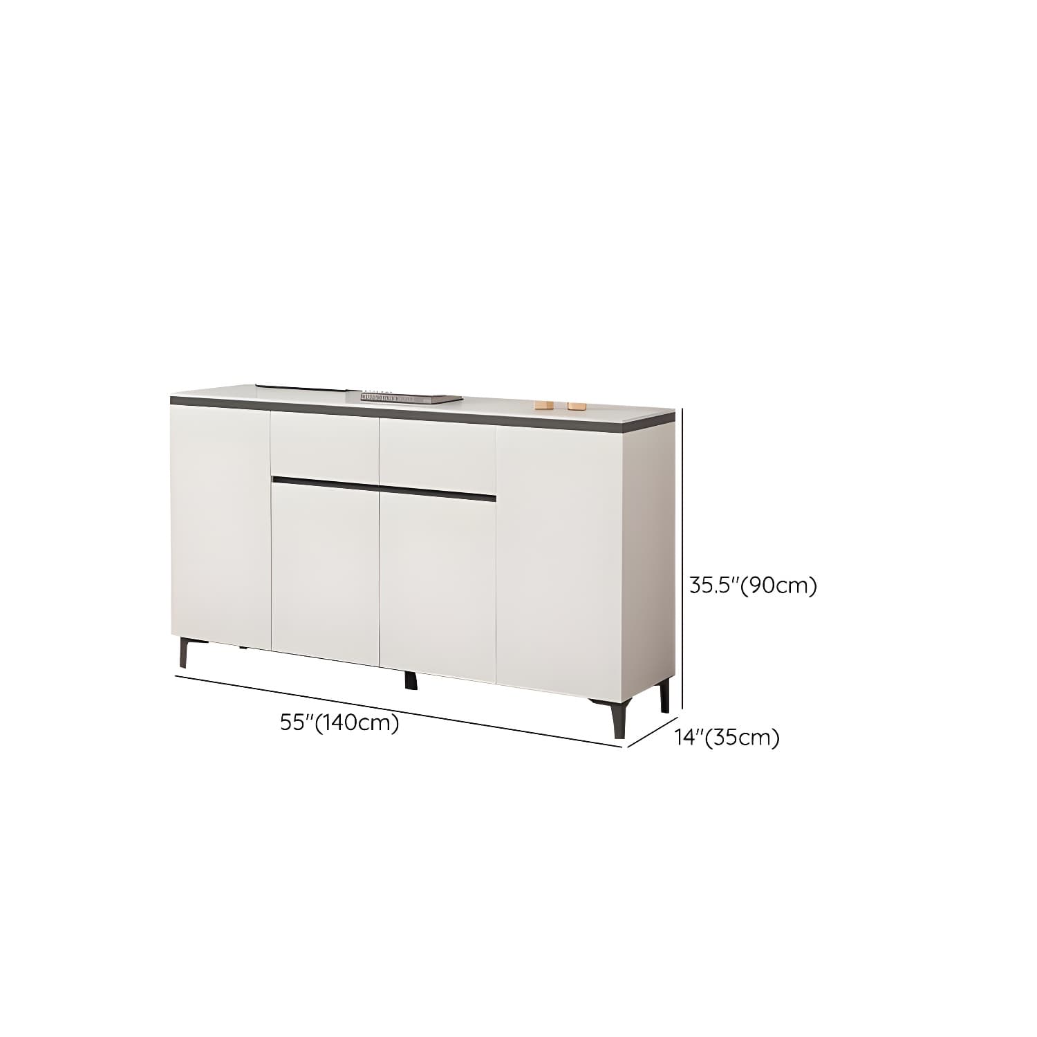 Wooden Modern Stone Countertop Buffet Sideboard with Drawers for Living Room thumbnail 15